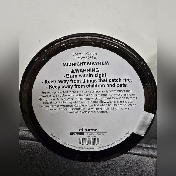 New Halloween Scented Glass Jar Candle "Midnight Mayhem" - Picture 3 of 6
